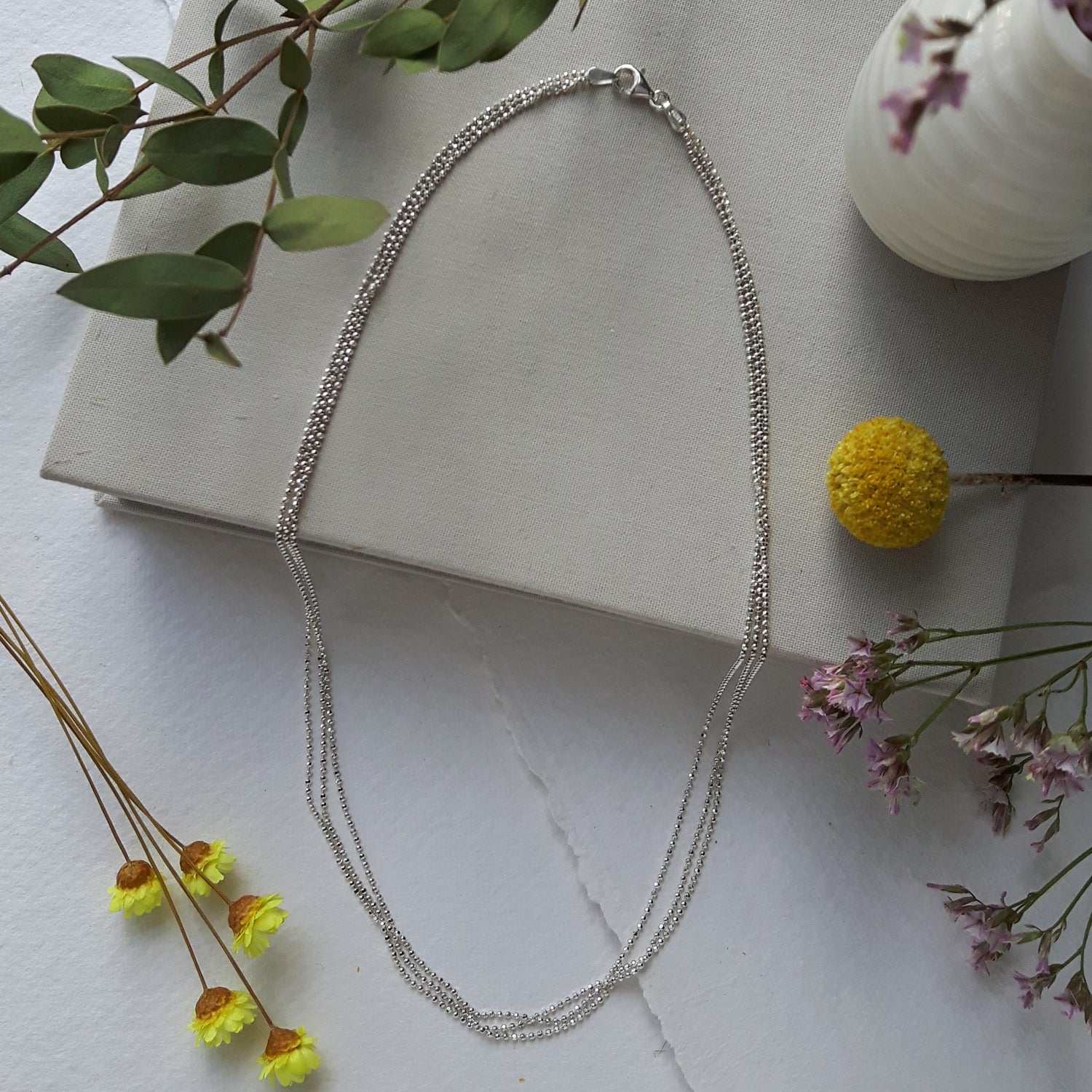 Bobble Silver Triple 45cm Chain