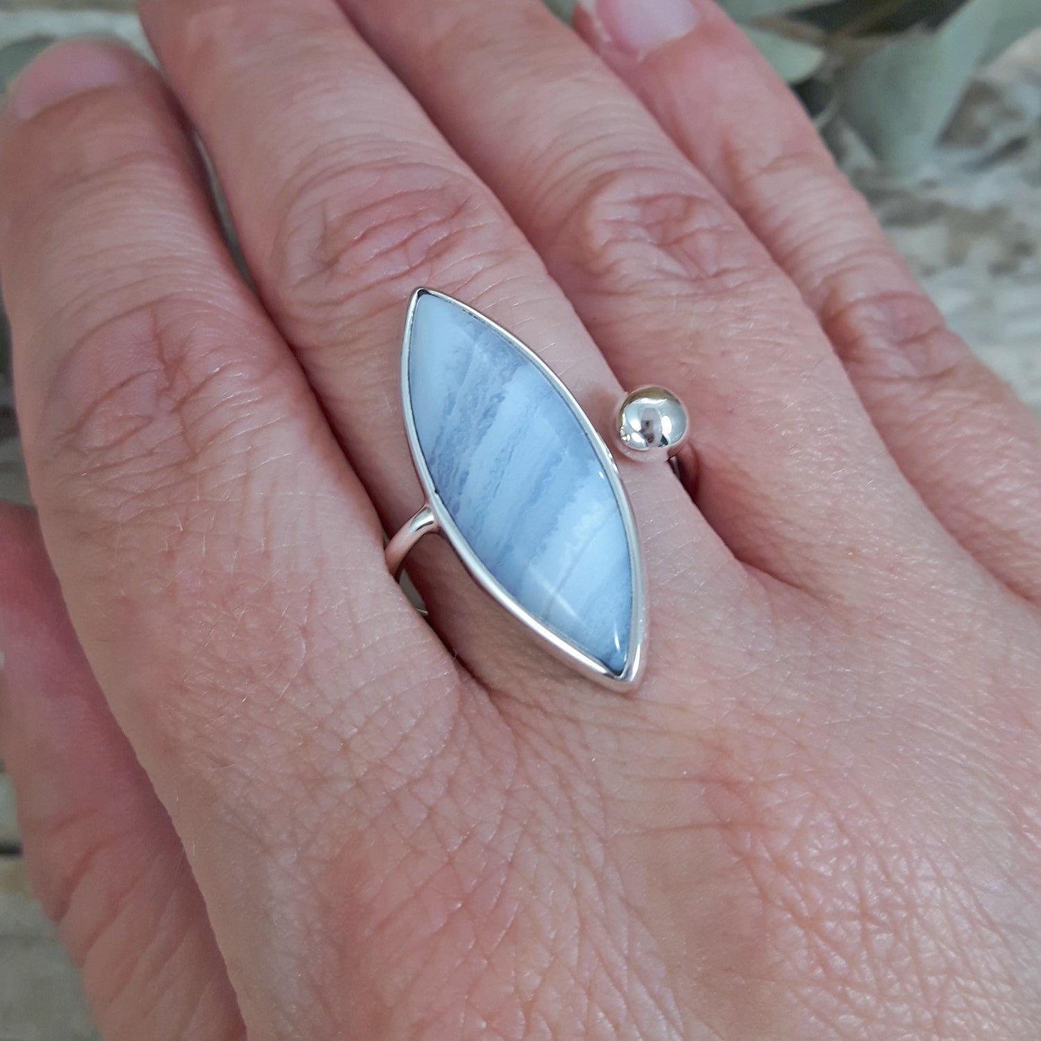 Celestial Blue Lace Agate Ring