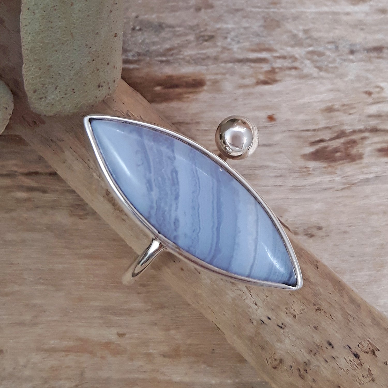 Celestial Blue Lace Agate Ring