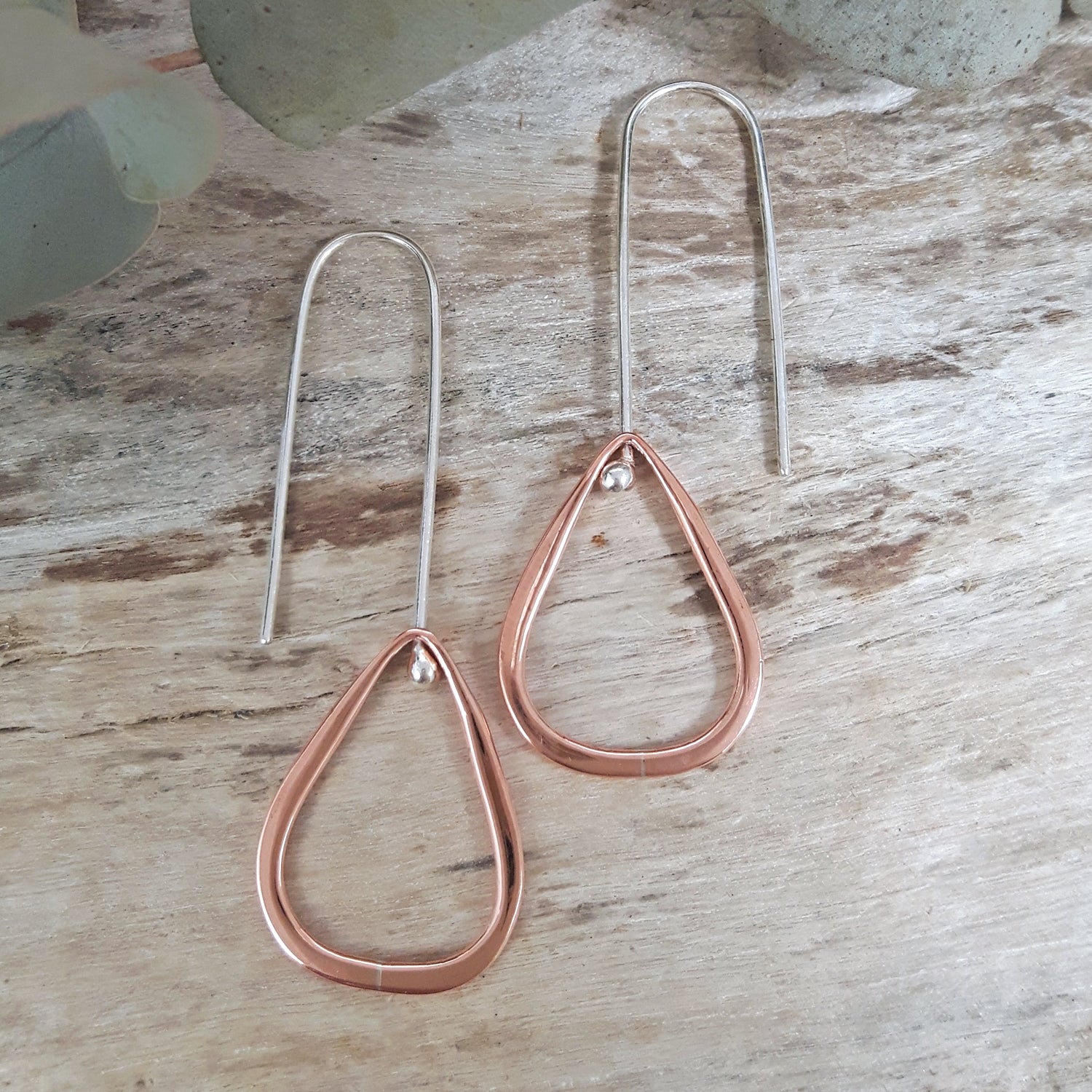 Droplet Copper Drop Earrings