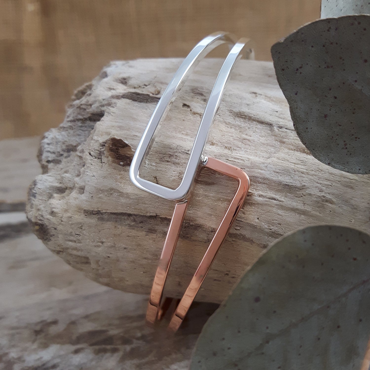 SAMPLE Duo Geo Copper Silver Cuff