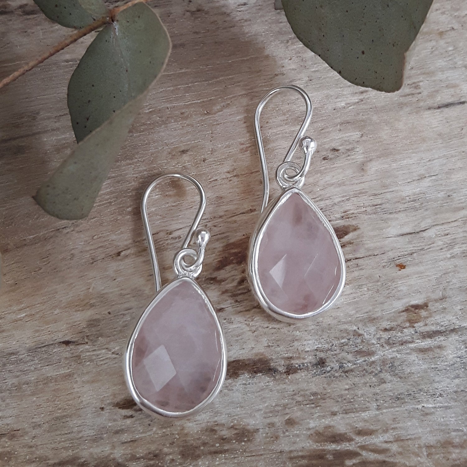 Elegance Rose Quartz Teardrop Earrings