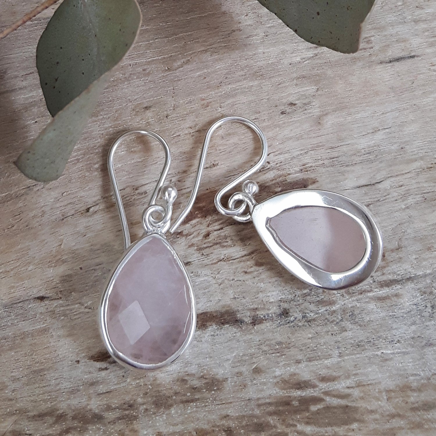 Elegance Rose Quartz Teardrop Earrings