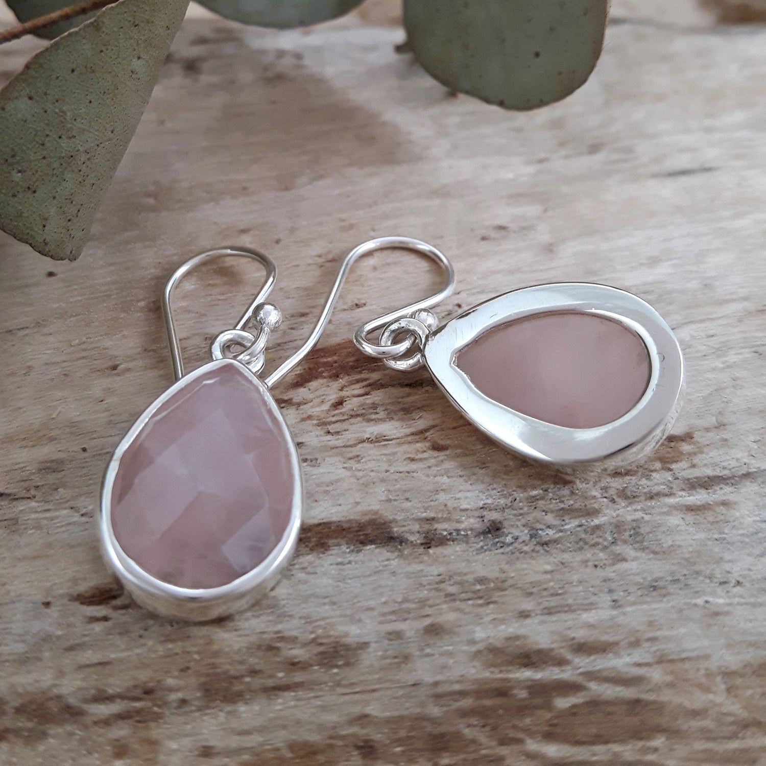 Elegance Rose Quartz Teardrop Earrings