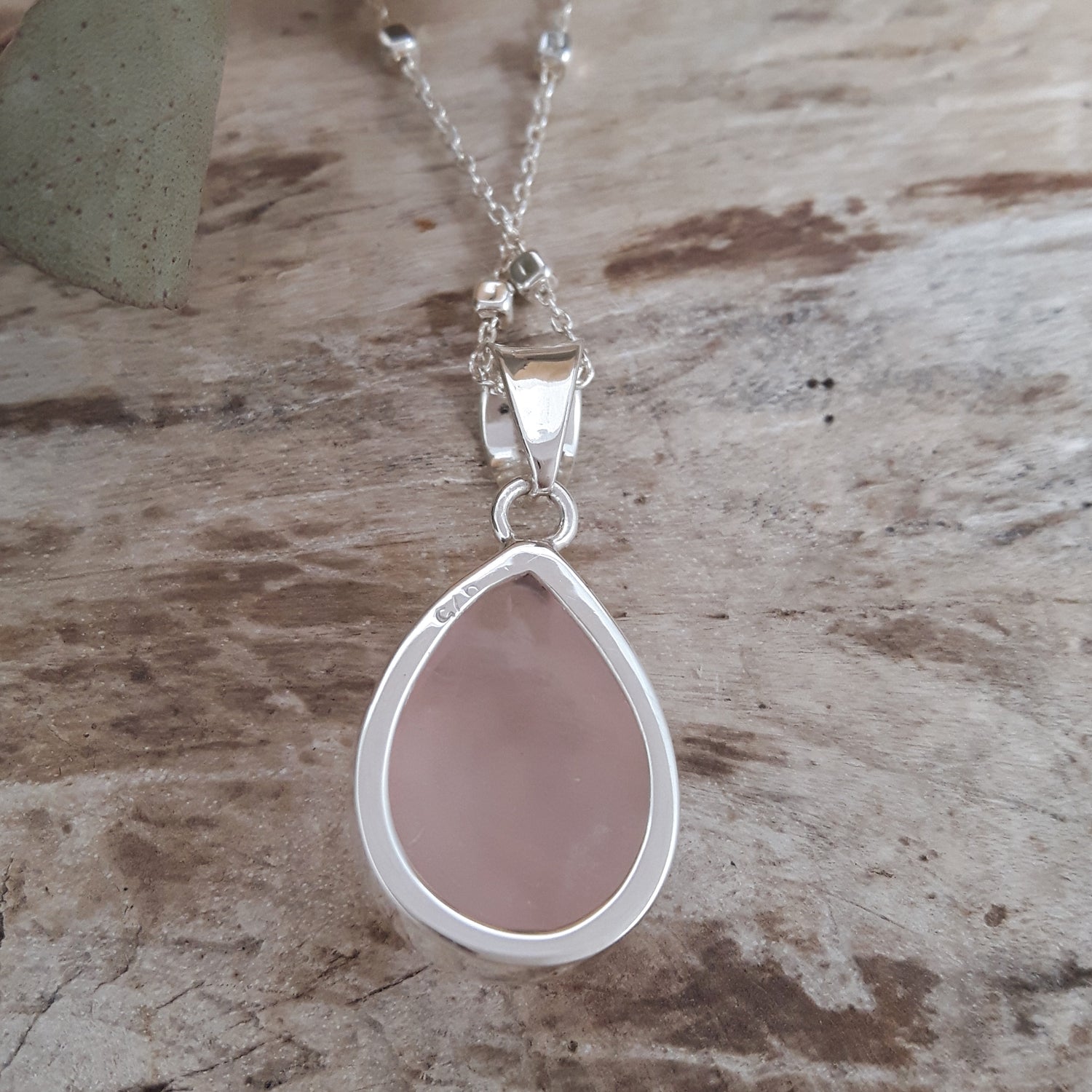 Elegance Rose Quartz Small Teardrop Pendant