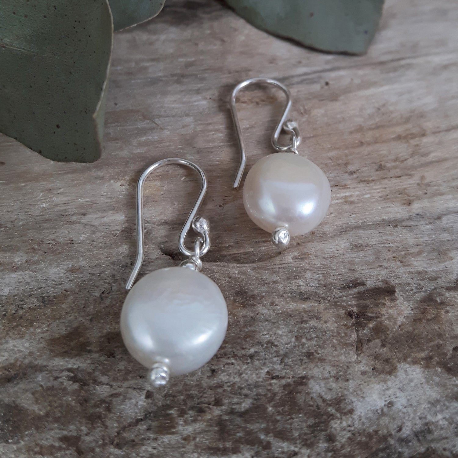 Elenita White Keishi Pearl Drop Earrings