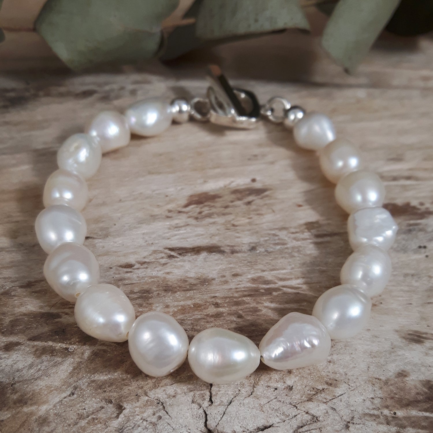 Ella White Pearl Single Bracelet