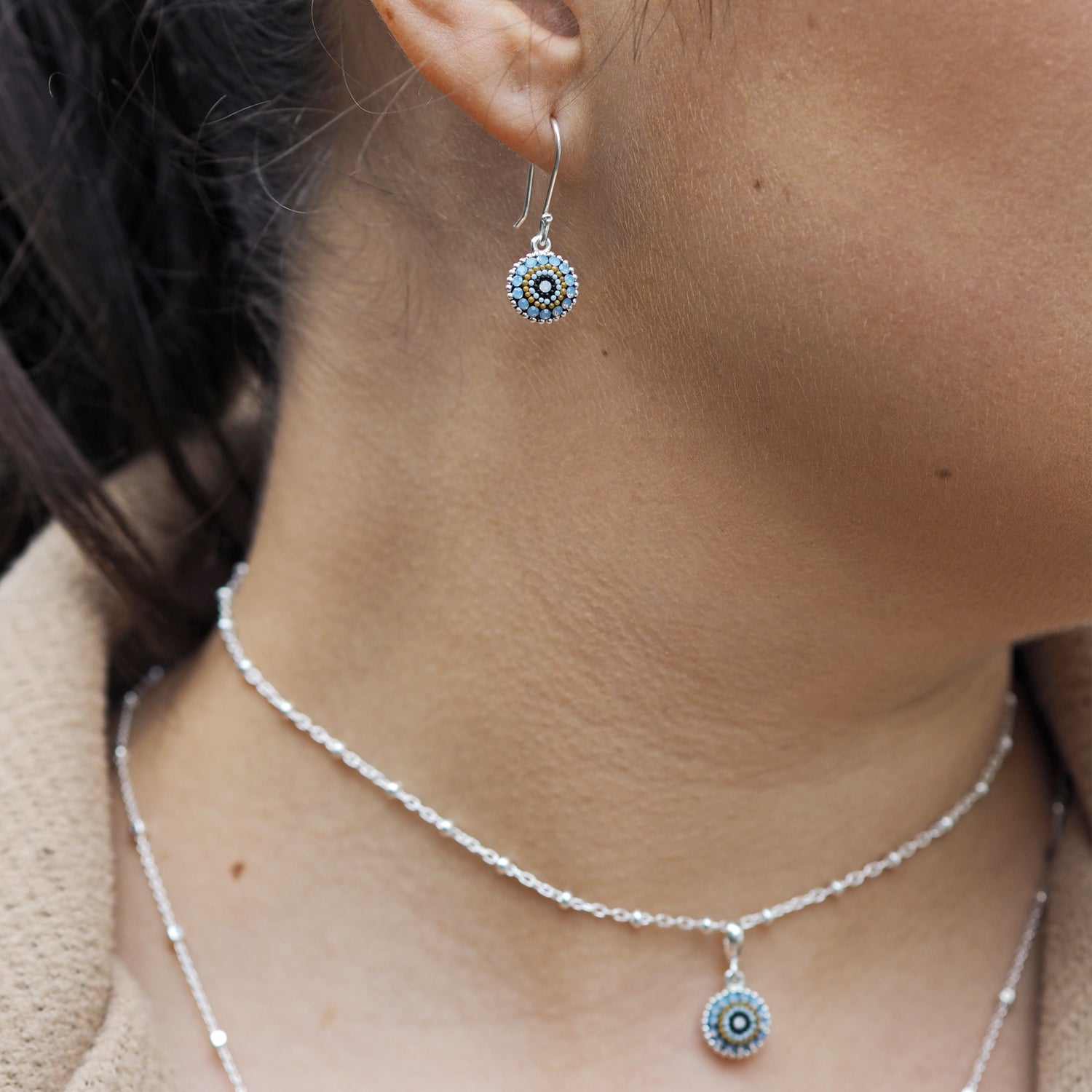 Allegra Highland Glow Round Drop Earrings