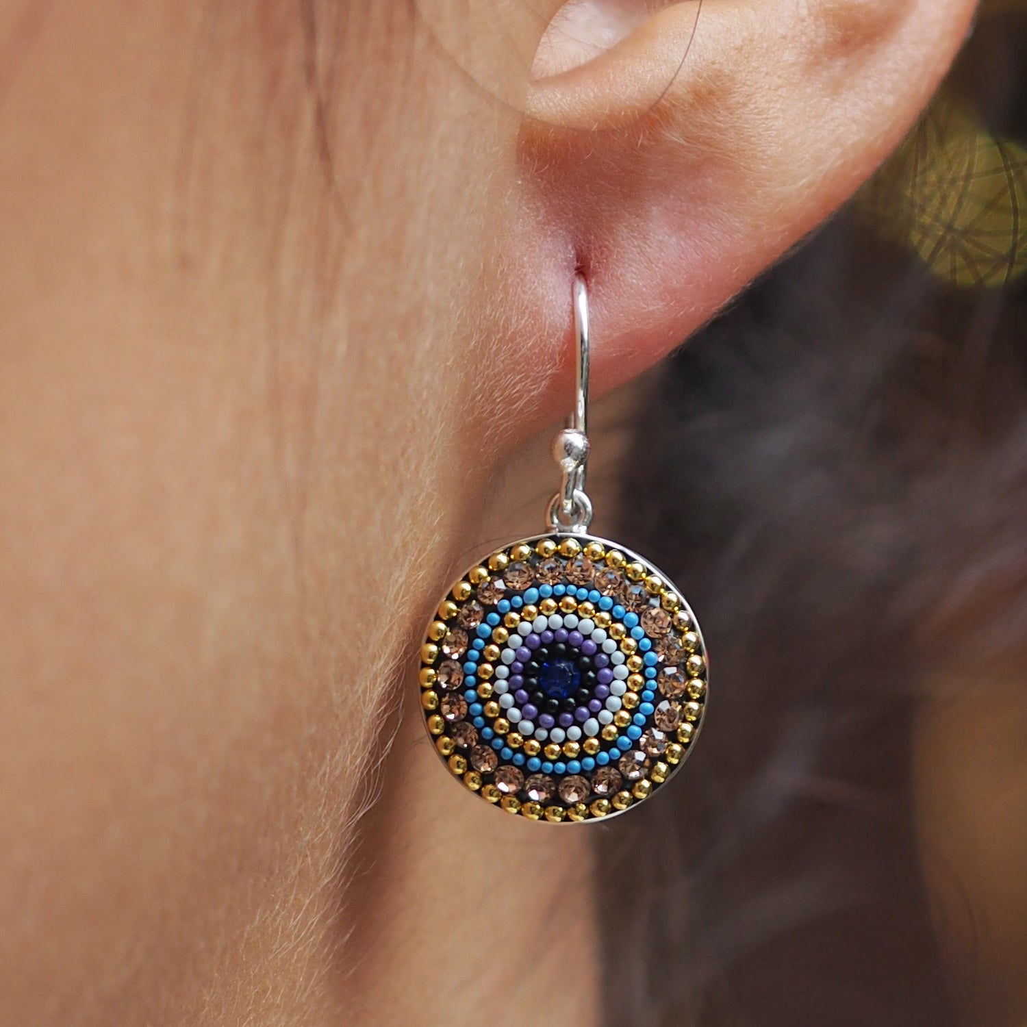 Allegra Indigo Radiance Coin Drop Earrings
