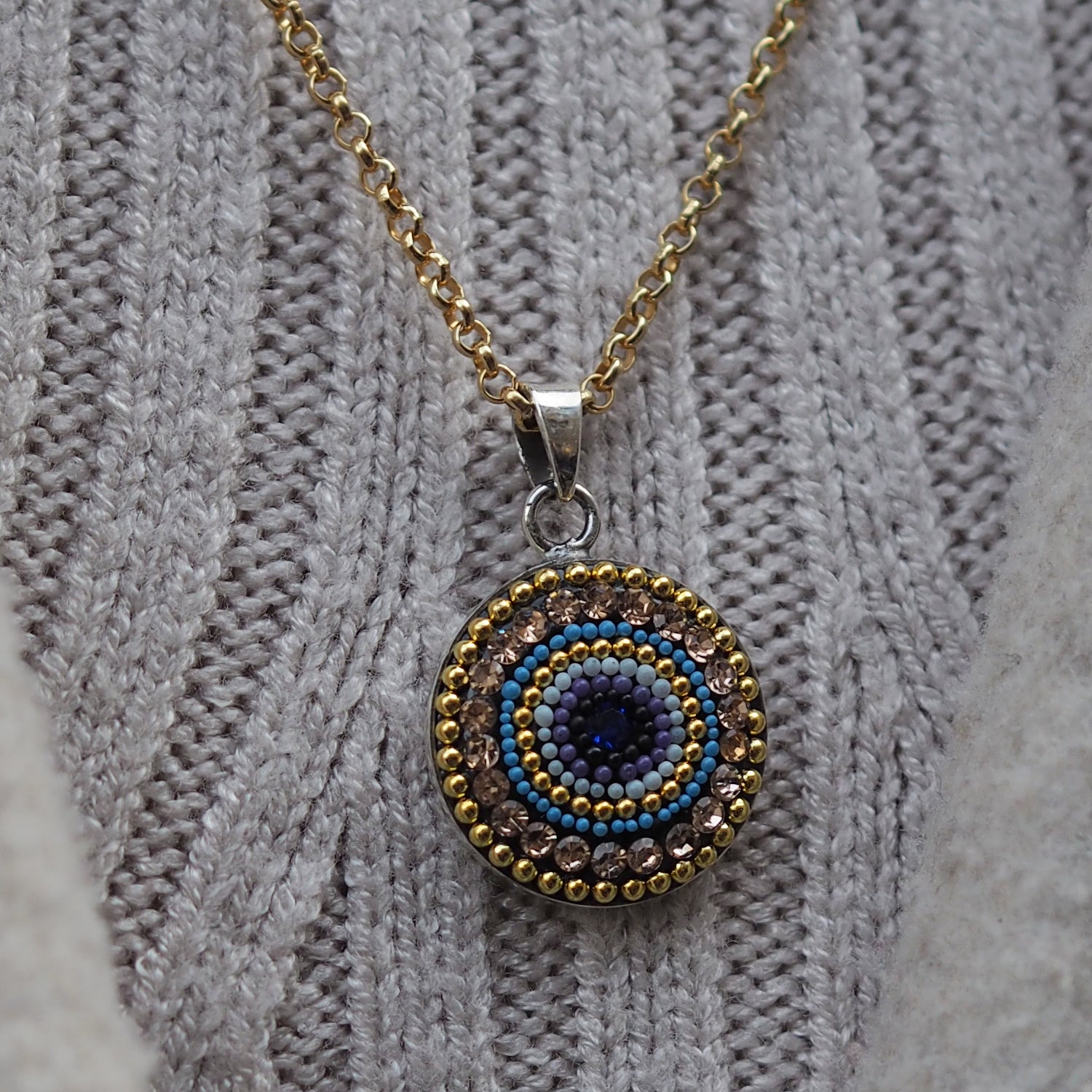 Allegra Indigo Radiance Coin Pendant