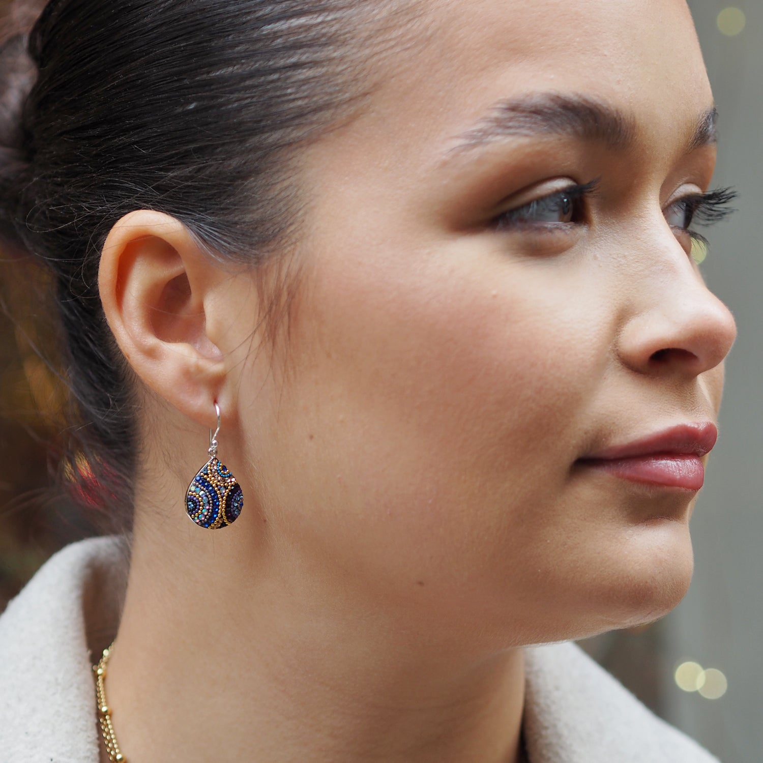 Allegra Indigo Radiance Teardrop Drop Earrings