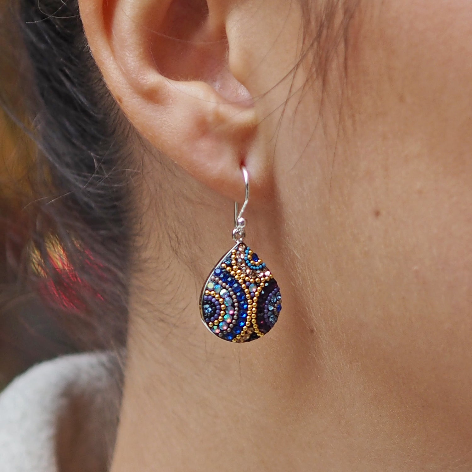 Allegra Indigo Radiance Teardrop Drop Earrings