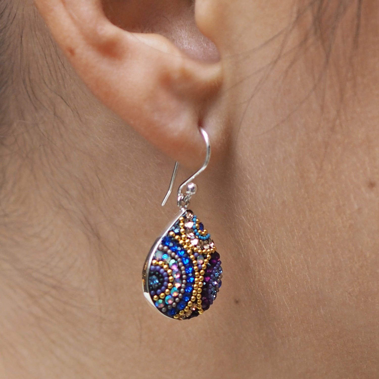 Allegra Indigo Radiance Teardrop Drop Earrings