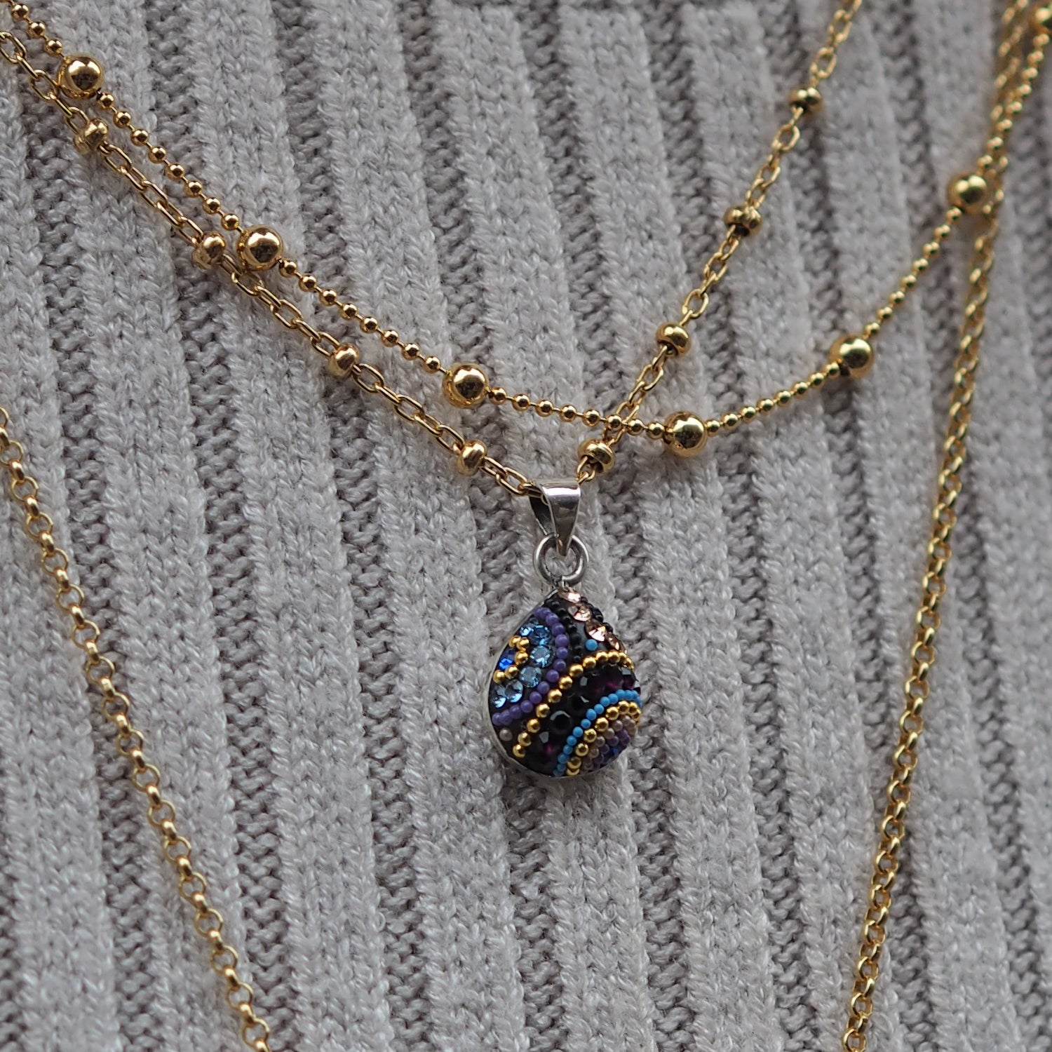 Allegra Indigo Radiance Teardrop Mini Pendant