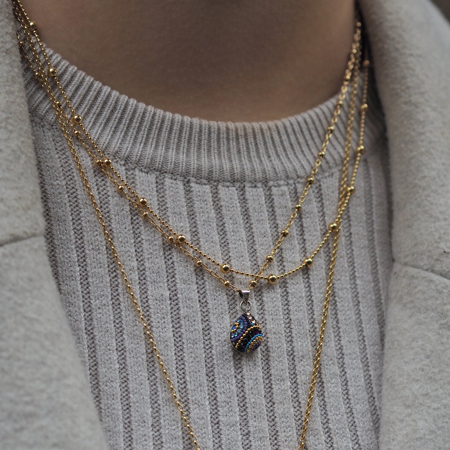 Allegra Indigo Radiance Teardrop Mini Pendant