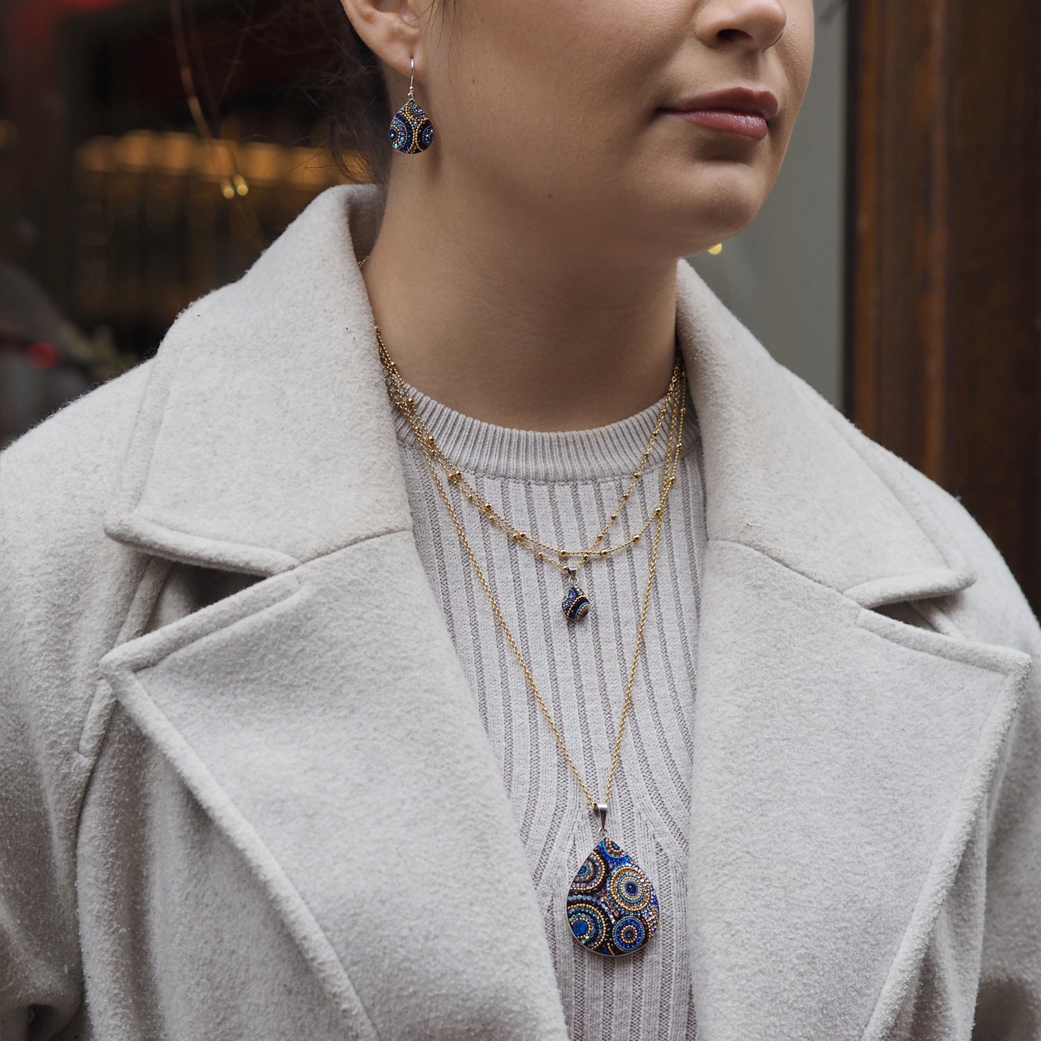 Allegra Indigo Radiance Teardrop Drop Earrings