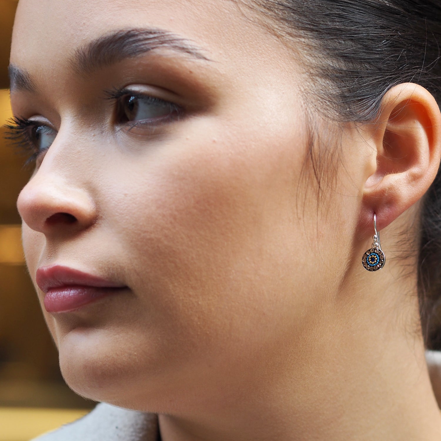 Allegra Indigo Radiance Round Drop Earrings