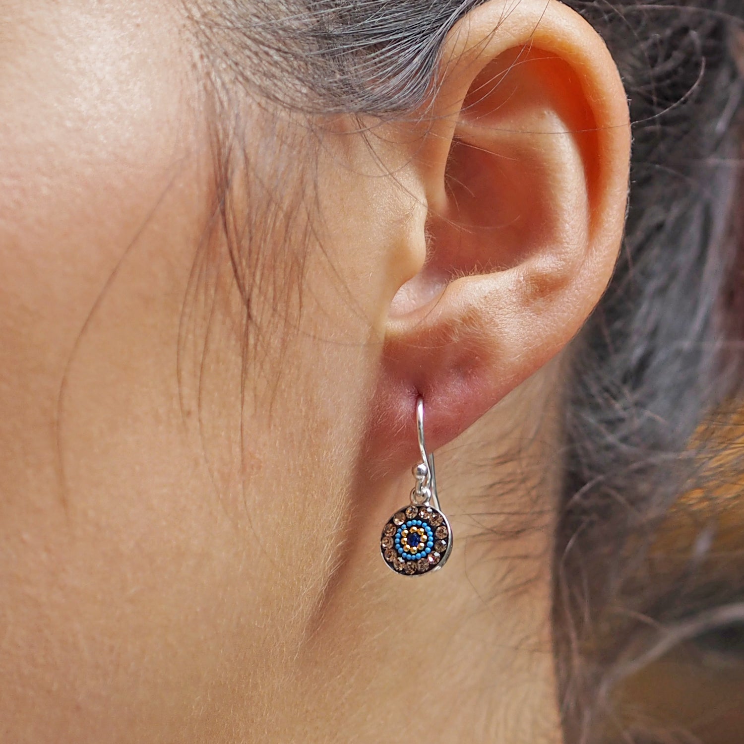 Allegra Indigo Radiance Round Drop Earrings