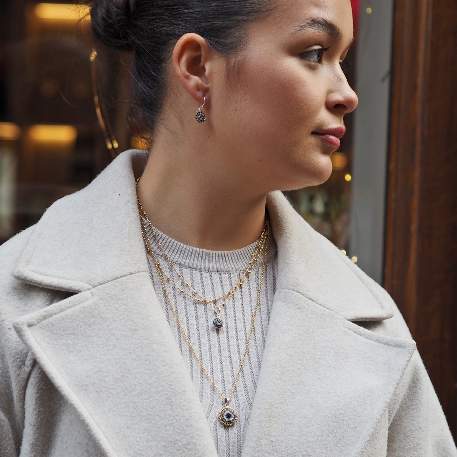 Allegra Indigo Radiance Round Drop Earrings