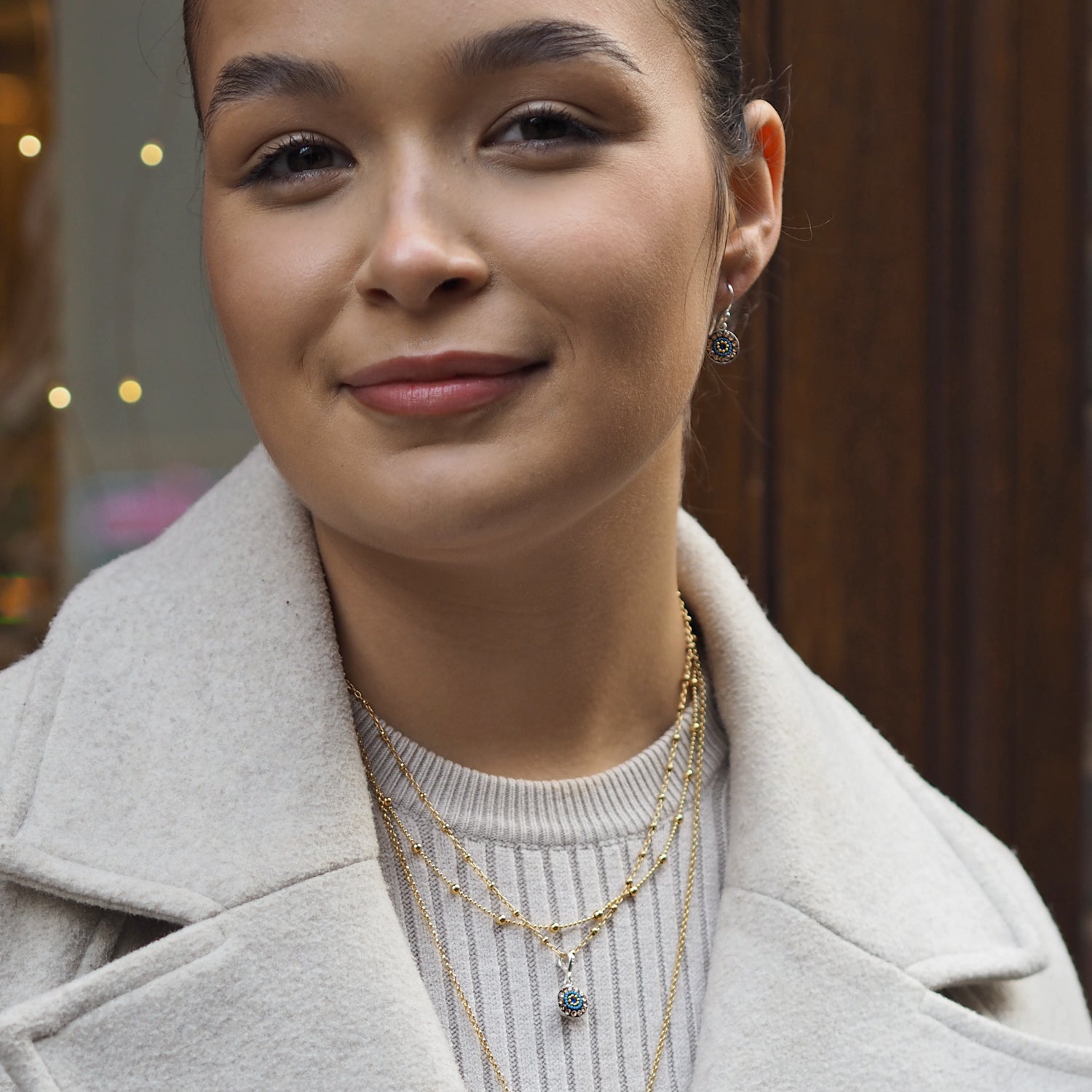 Allegra Indigo Radiance Round Drop Earrings