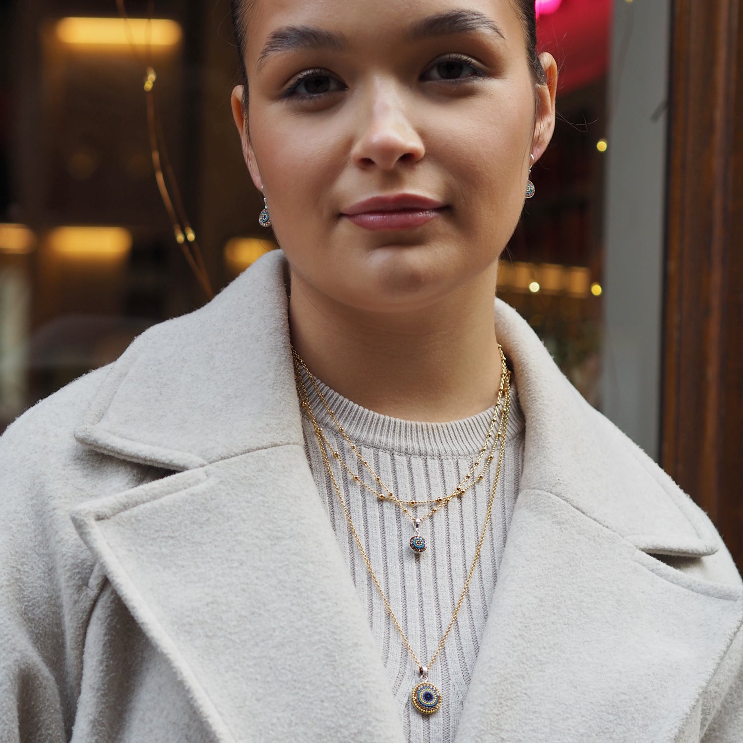 Allegra Indigo Radiance Round Drop Earrings