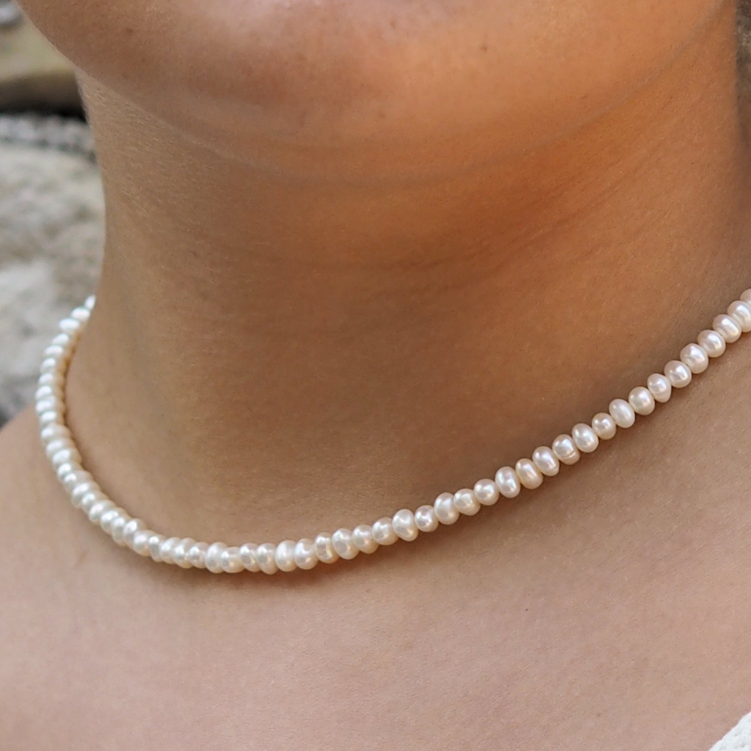 Eternal White Pearl 4mm Necklace