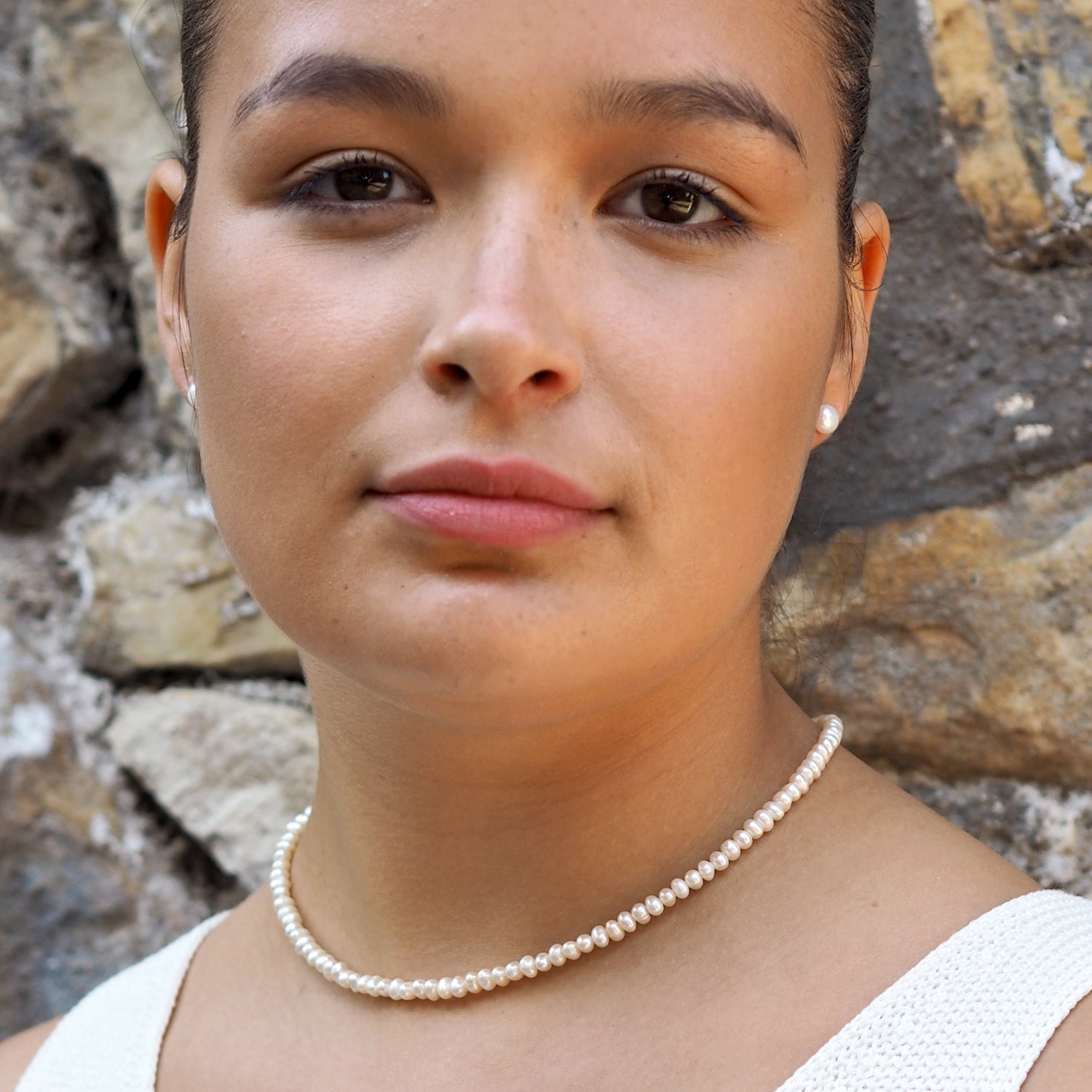 Eternal White Pearl 4mm Necklace