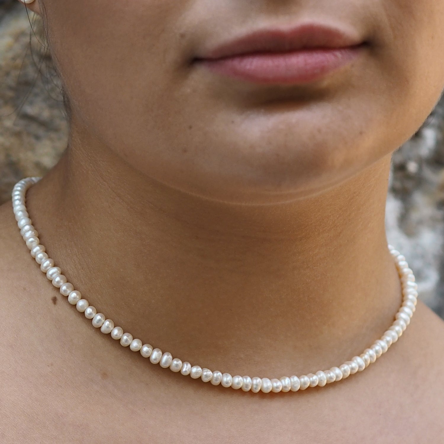 Eternal White Pearl 4mm Necklace