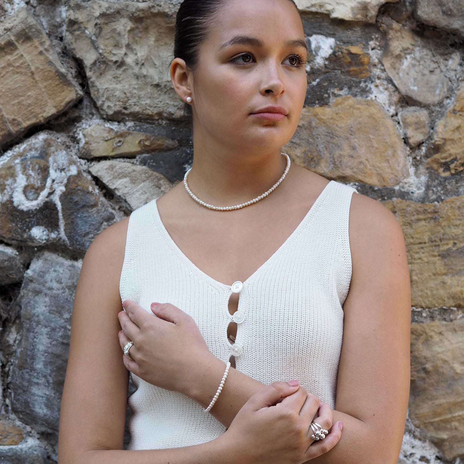 Eternal White Pearl 4mm Bracelet