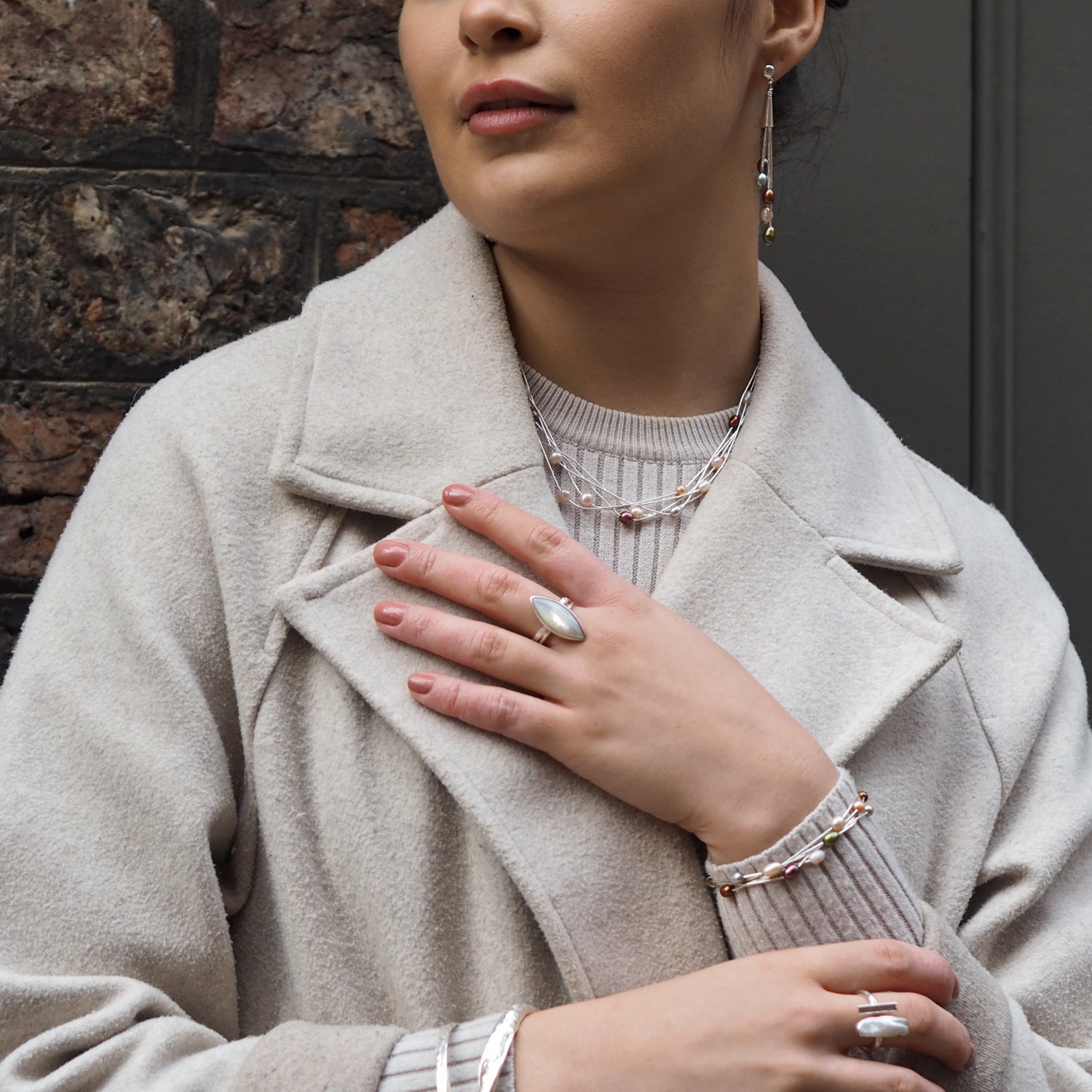 Evelyn 5 Multi Pearl Necklace