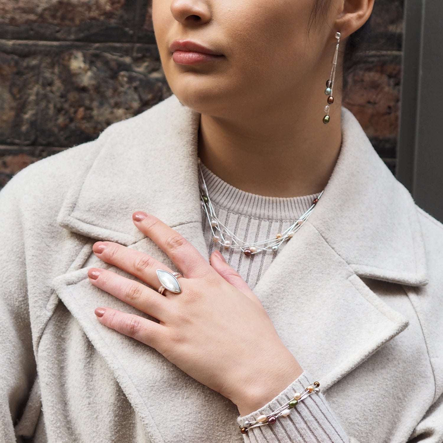 Evelyn 5 Multi Pearl Bracelet