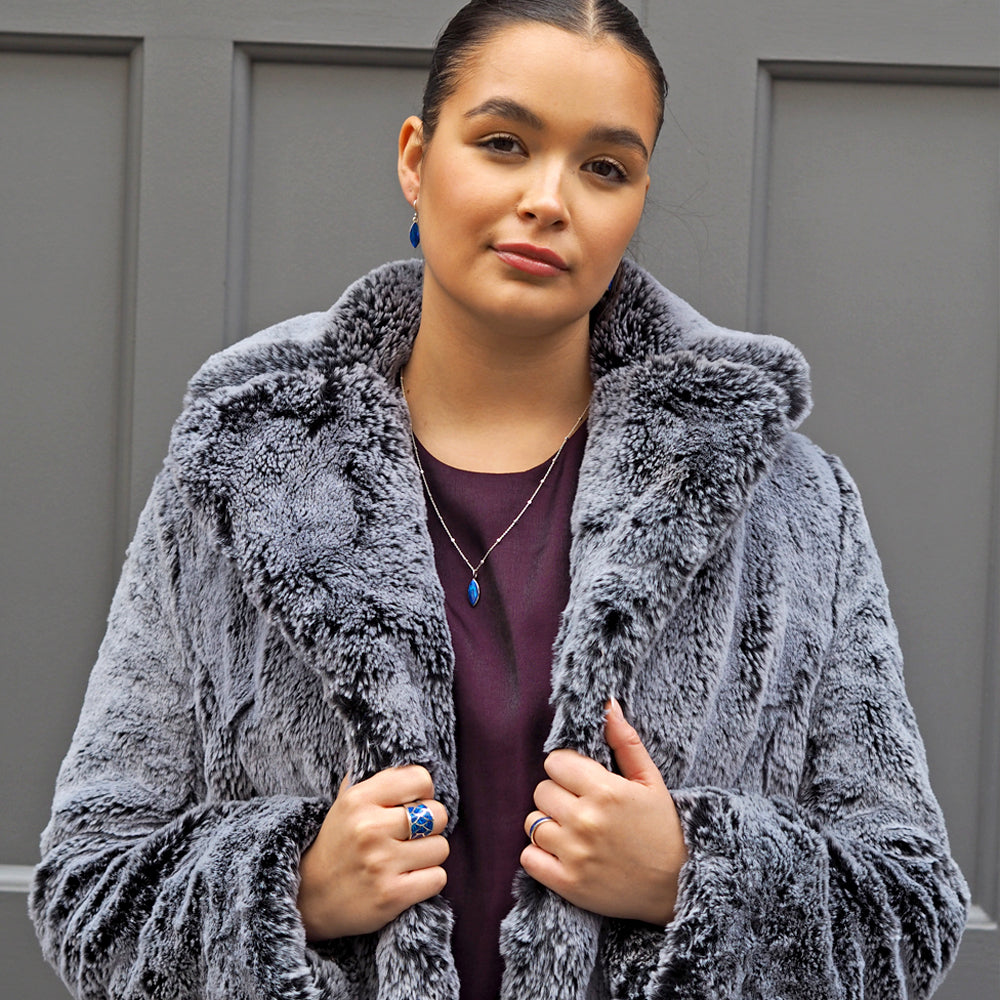 Flinder Blue Leaf Small Pendant