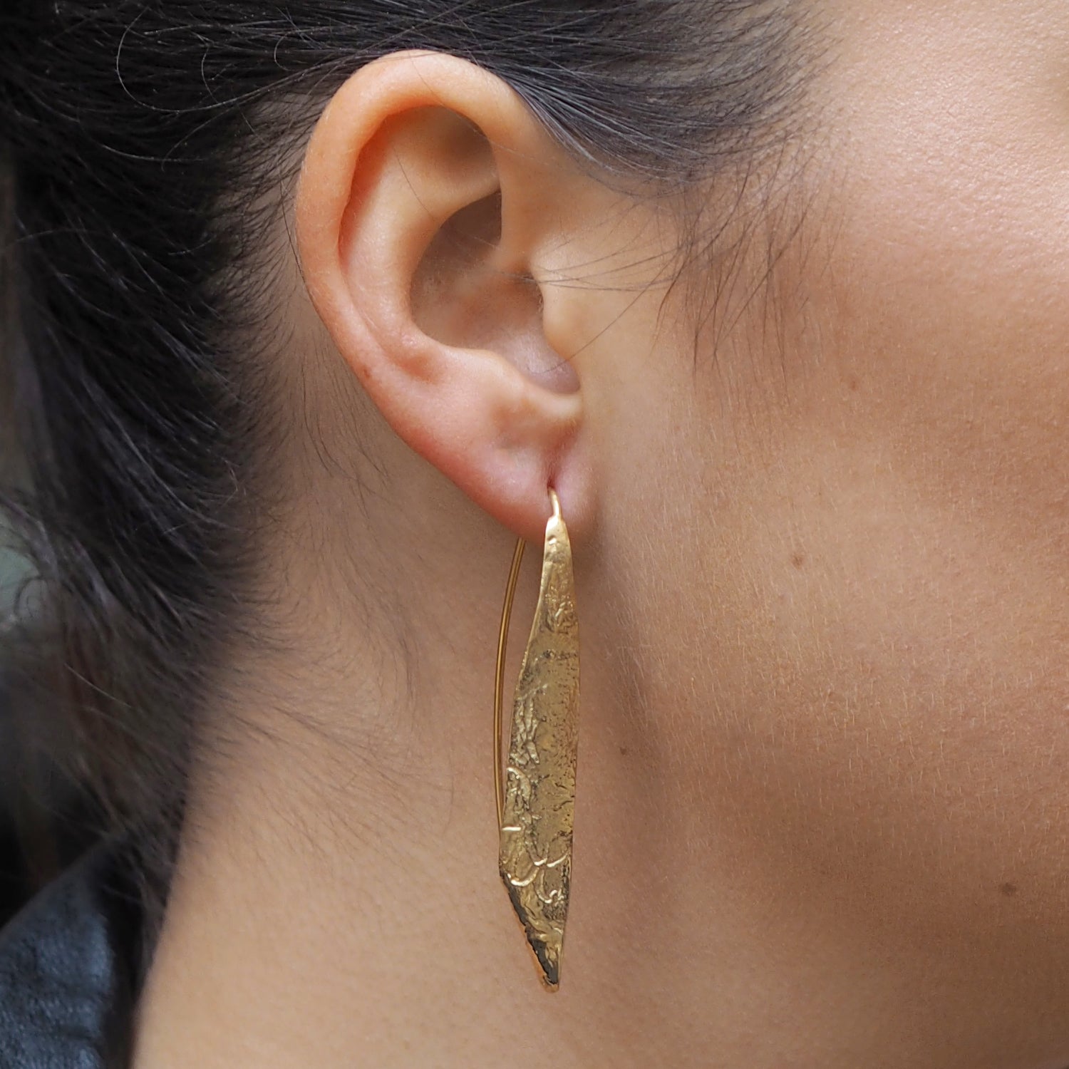 Foresta Zest Long Drop Gold Earrings