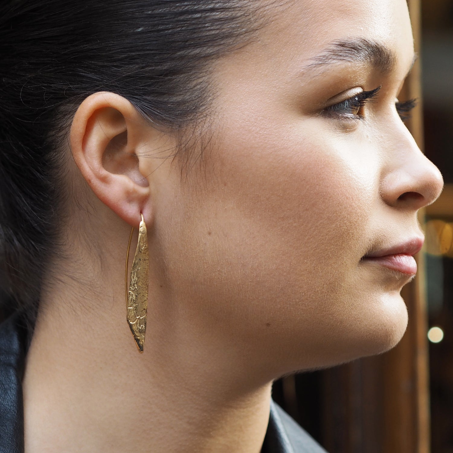 Foresta Zest Long Drop Gold Earrings