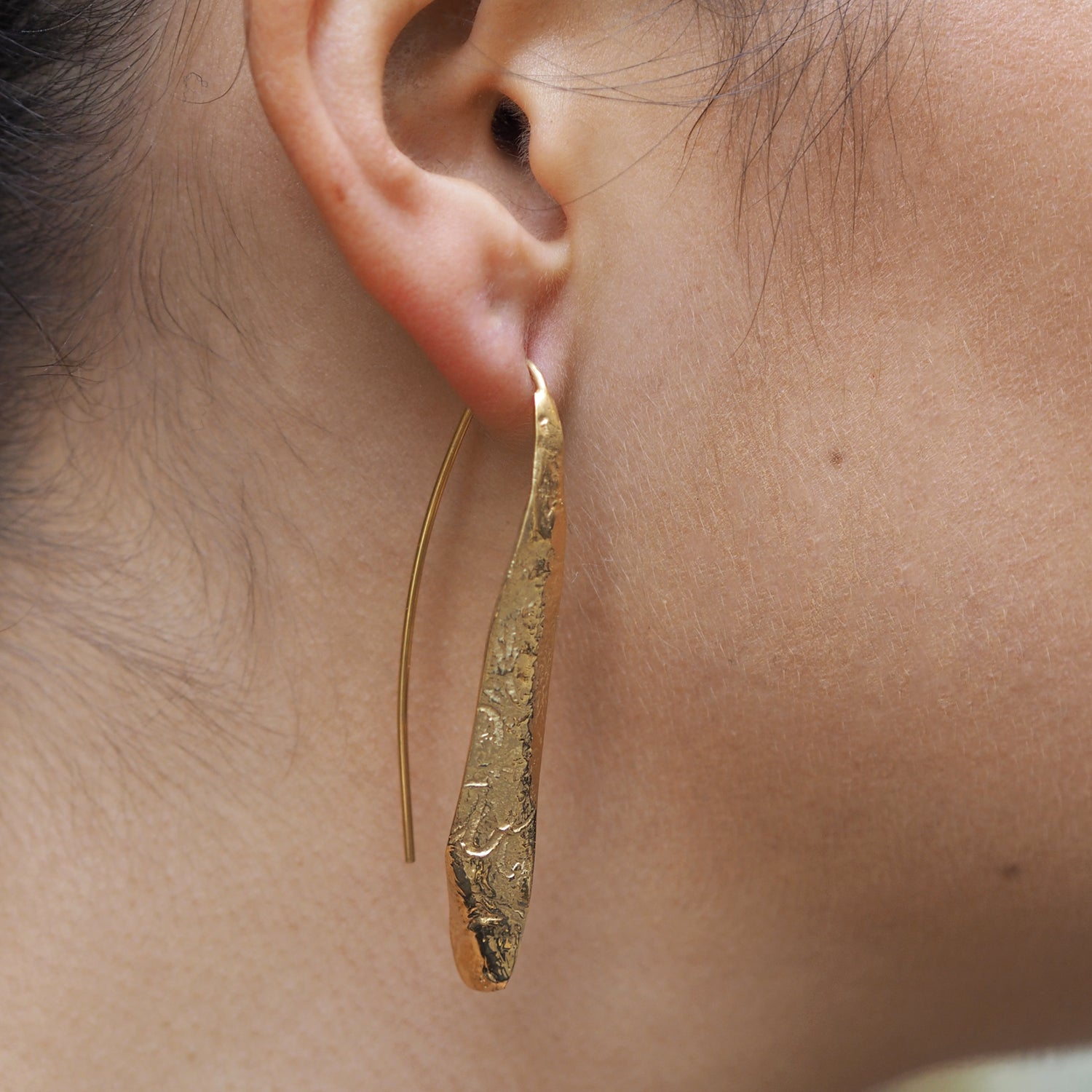 Foresta Zest Long Drop Gold Earrings