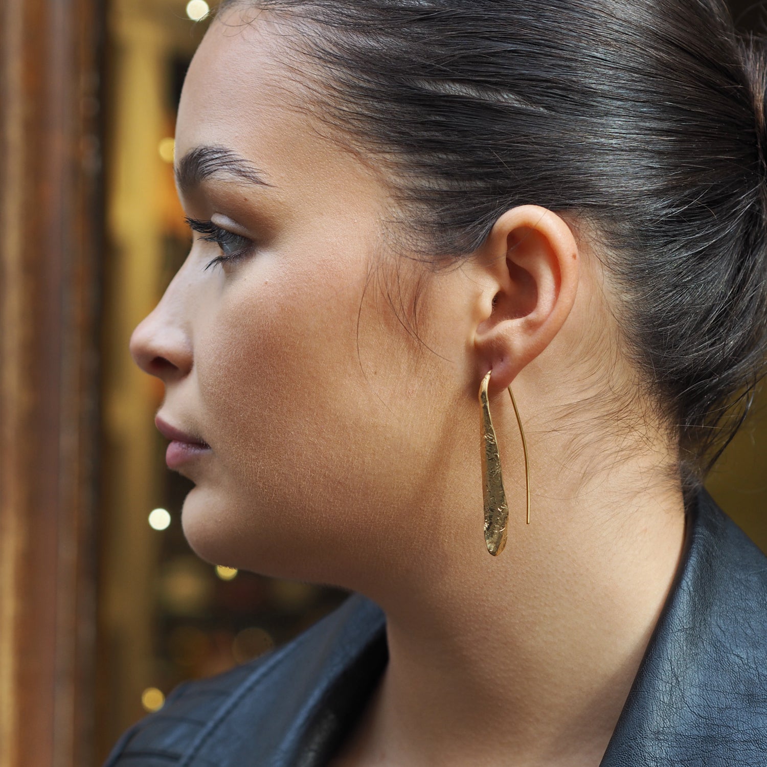 Foresta Zest Long Drop Gold Earrings