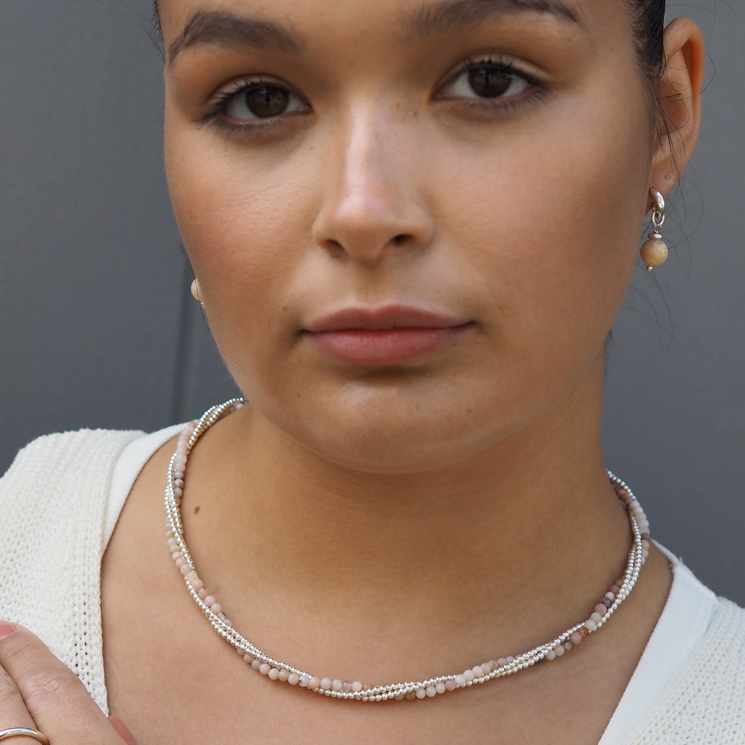 Jasmin Pink Opal Necklace