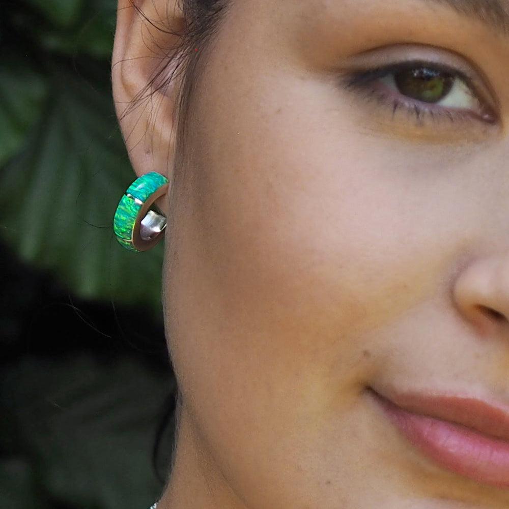 Flinder Lavinia Green Hoop Earrings