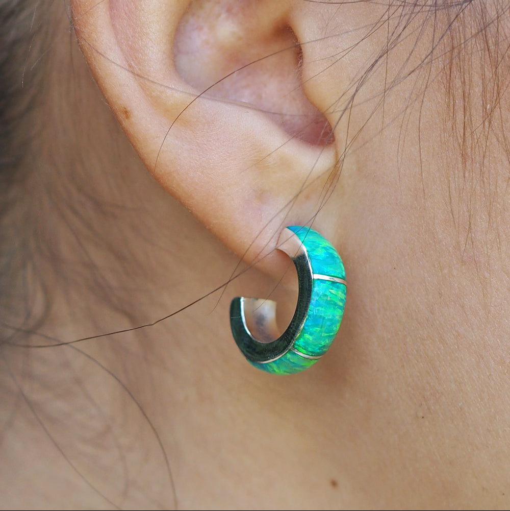 Flinder Lavinia Green Hoop Earrings