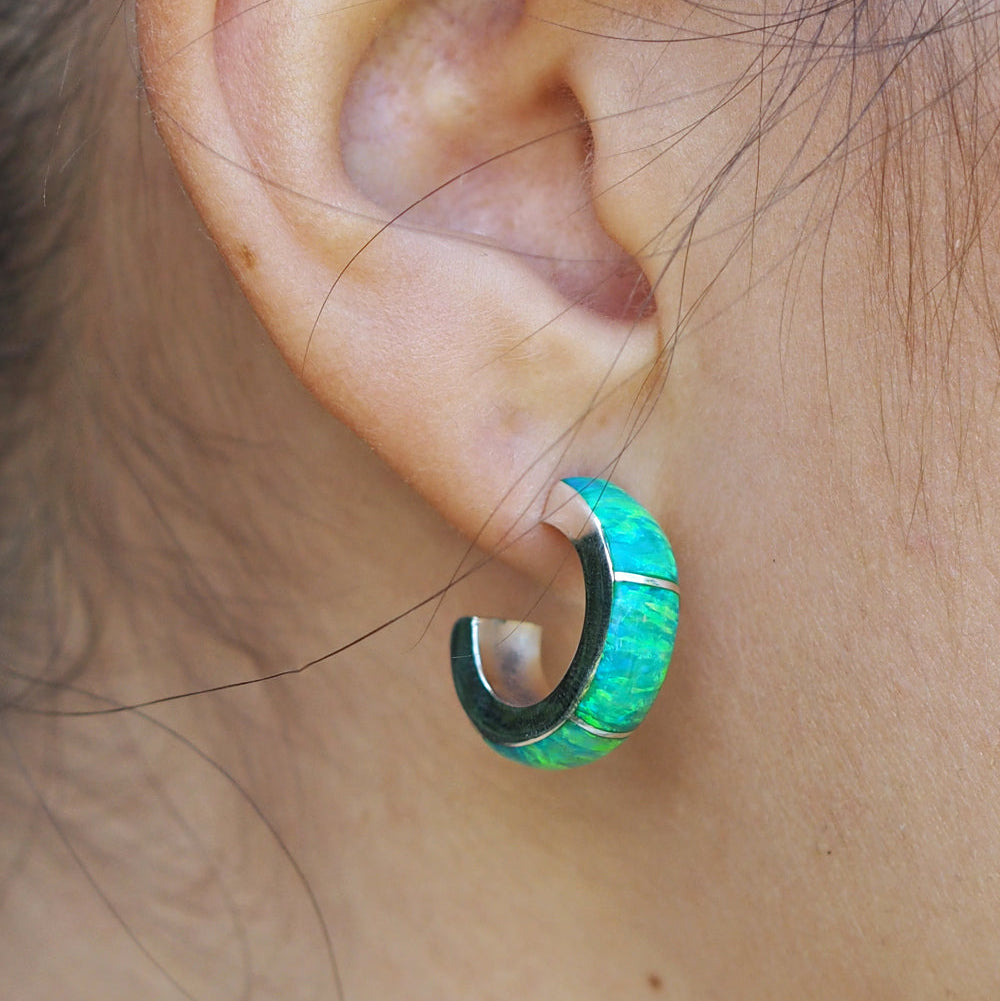 Flinder Lavinia White Hoop Earrings