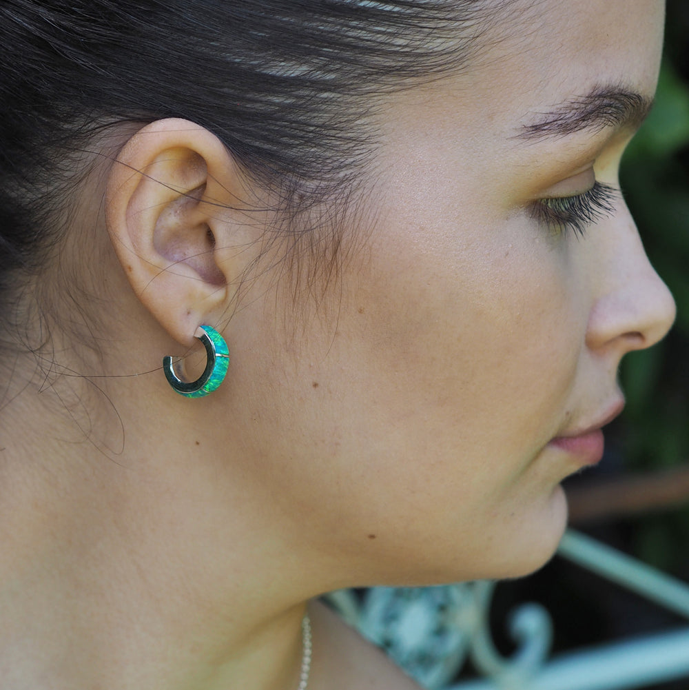 Flinder Lavinia Green Hoop Earrings