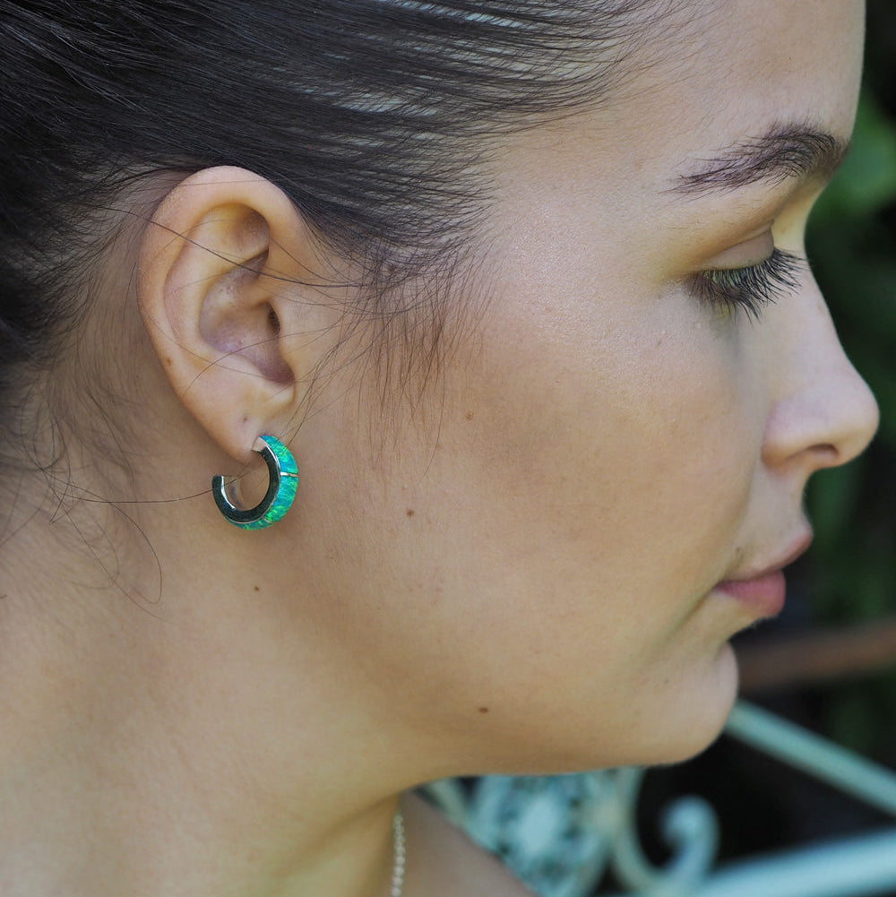 Flinder Lavinia White Hoop Earrings