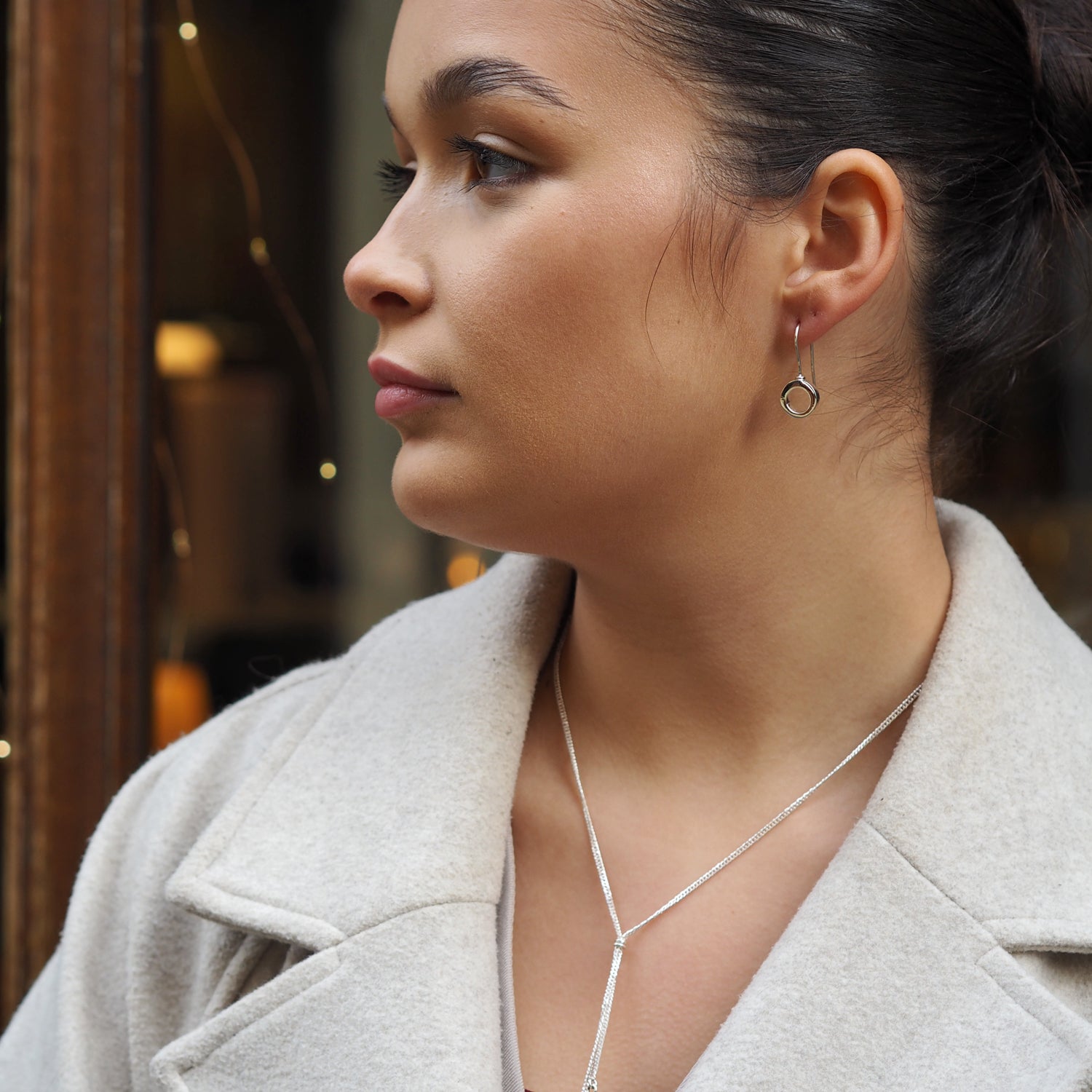 Lena Circle Drop Earrings