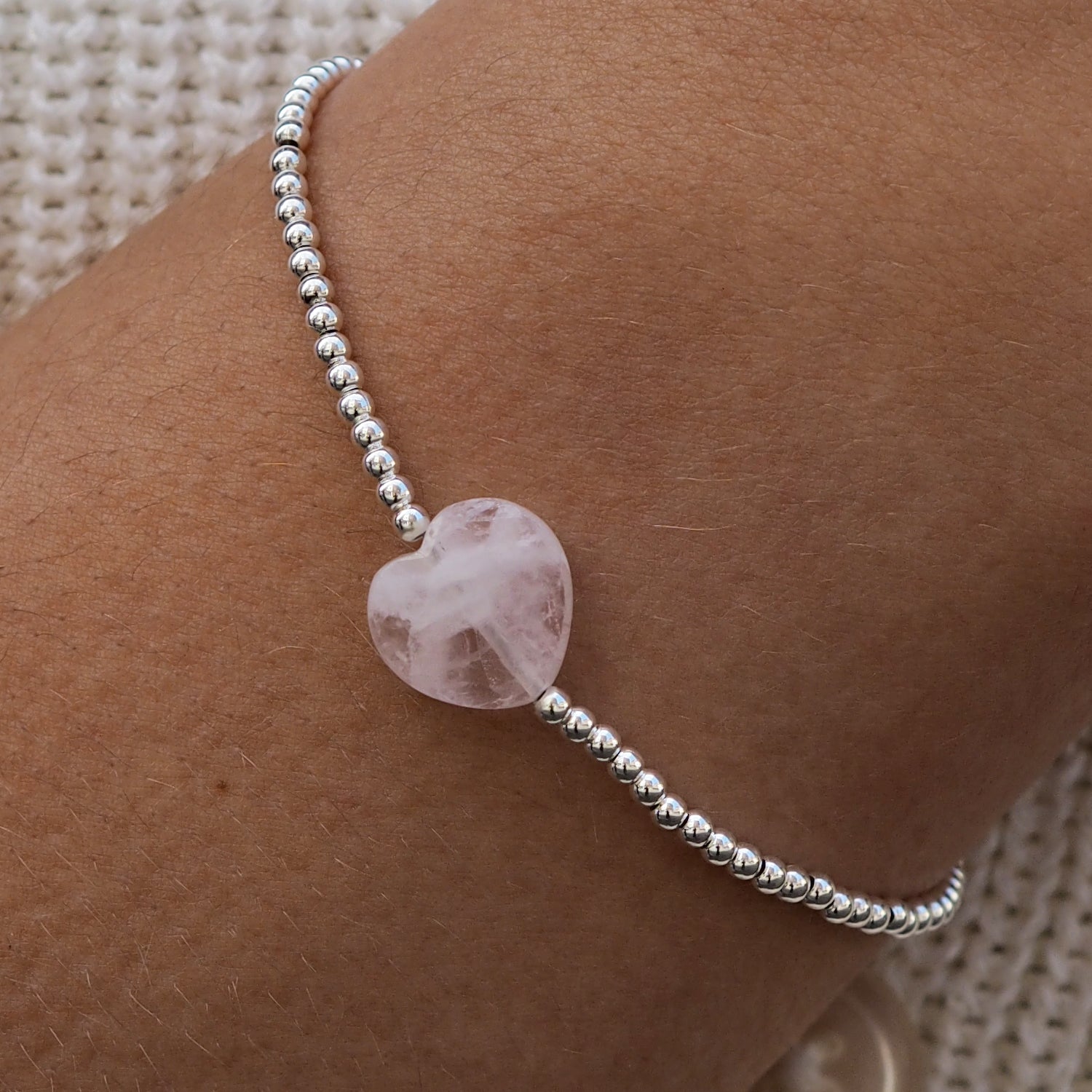 Shades of Love Rose Quartz Gemstone Bracelet - Main Image