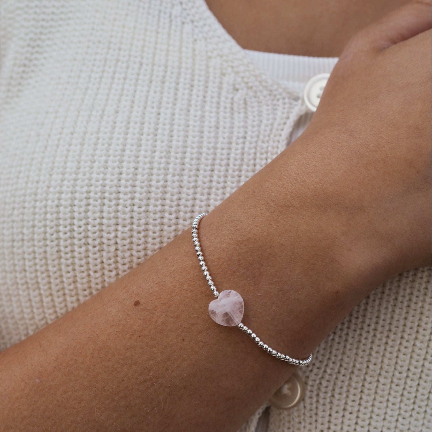 Shades of Love Rose Quartz Gemstone Bracelet