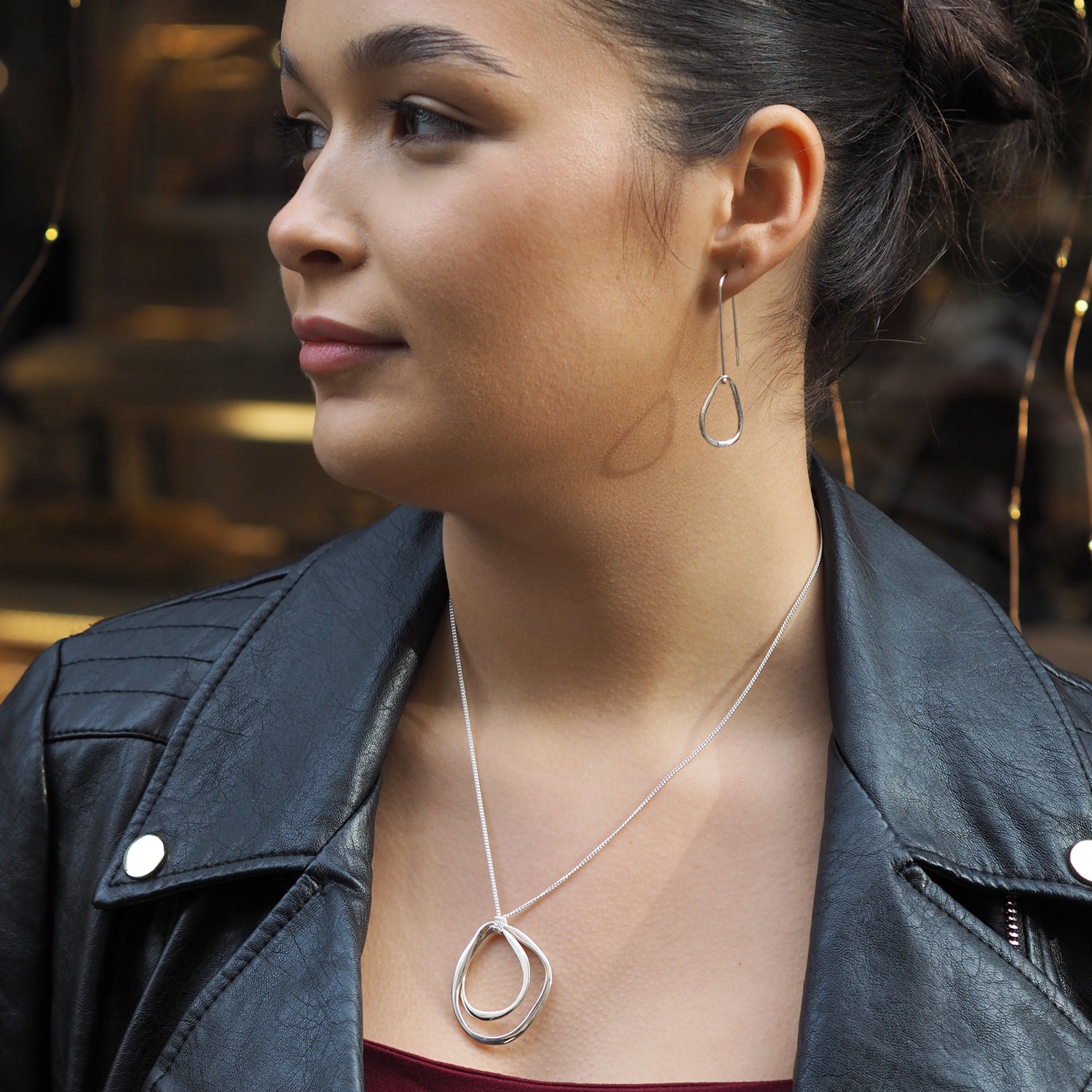 Toro Polished Single Long Drop Earrings