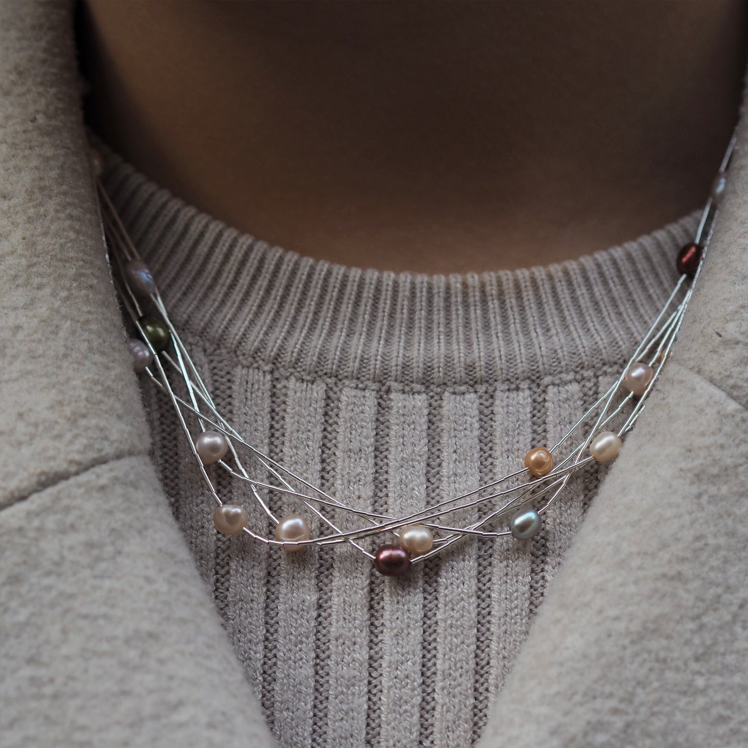 Evelyn 5 Multi Pearl Necklace