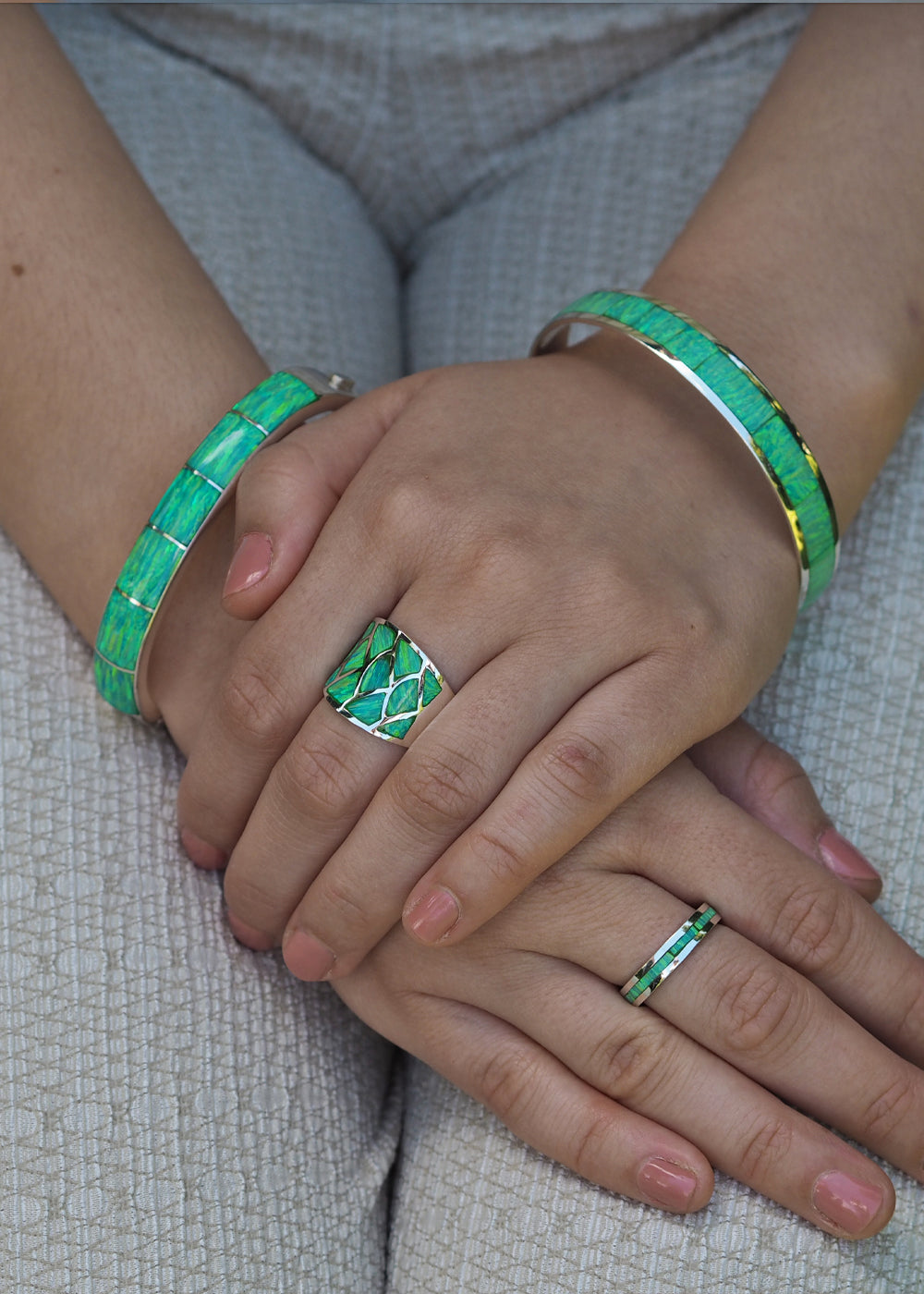 Flinder Green Wide Bangle