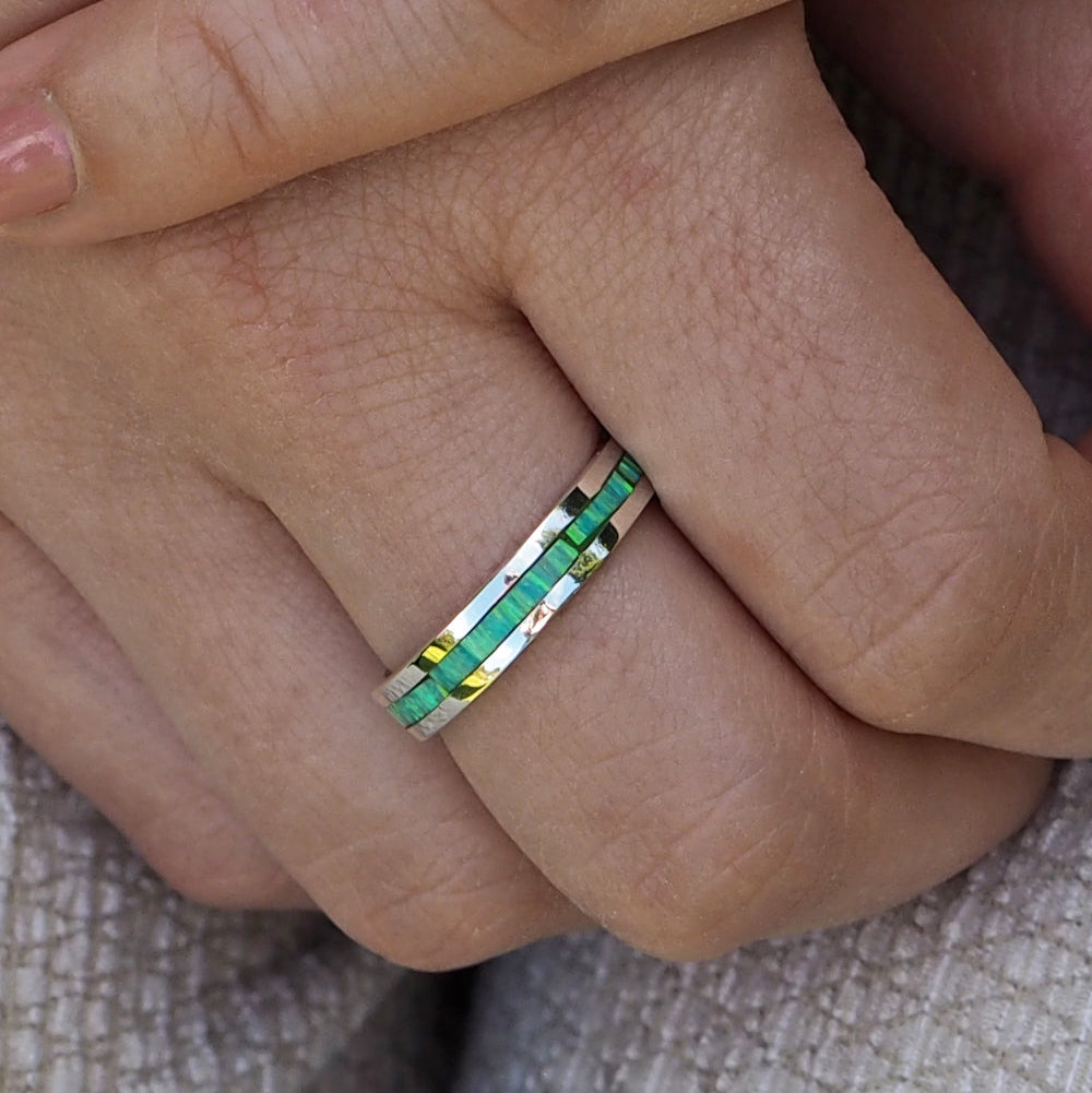 Flinder Green Opal Ring