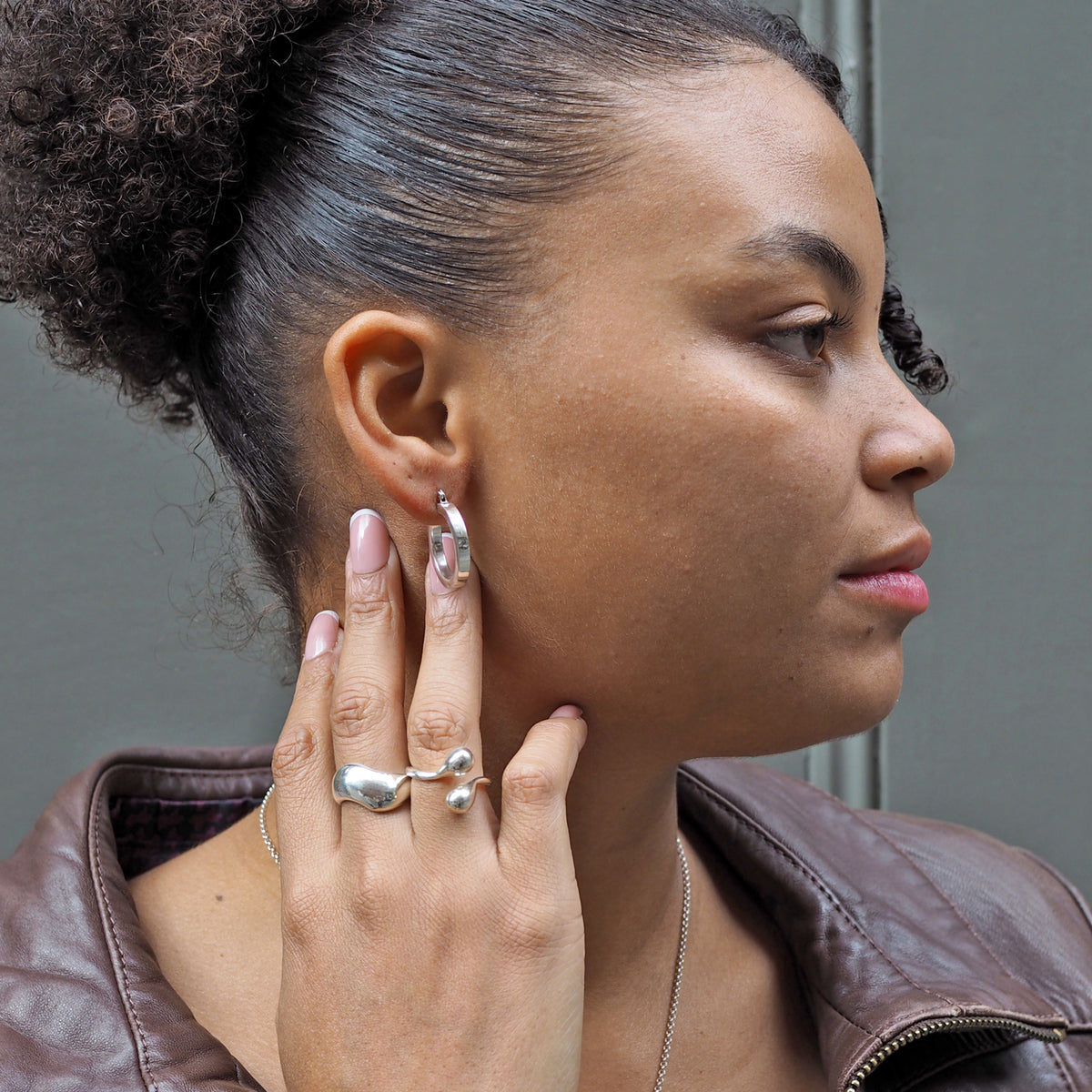 Arc Sterling Silver Hoop Earrings